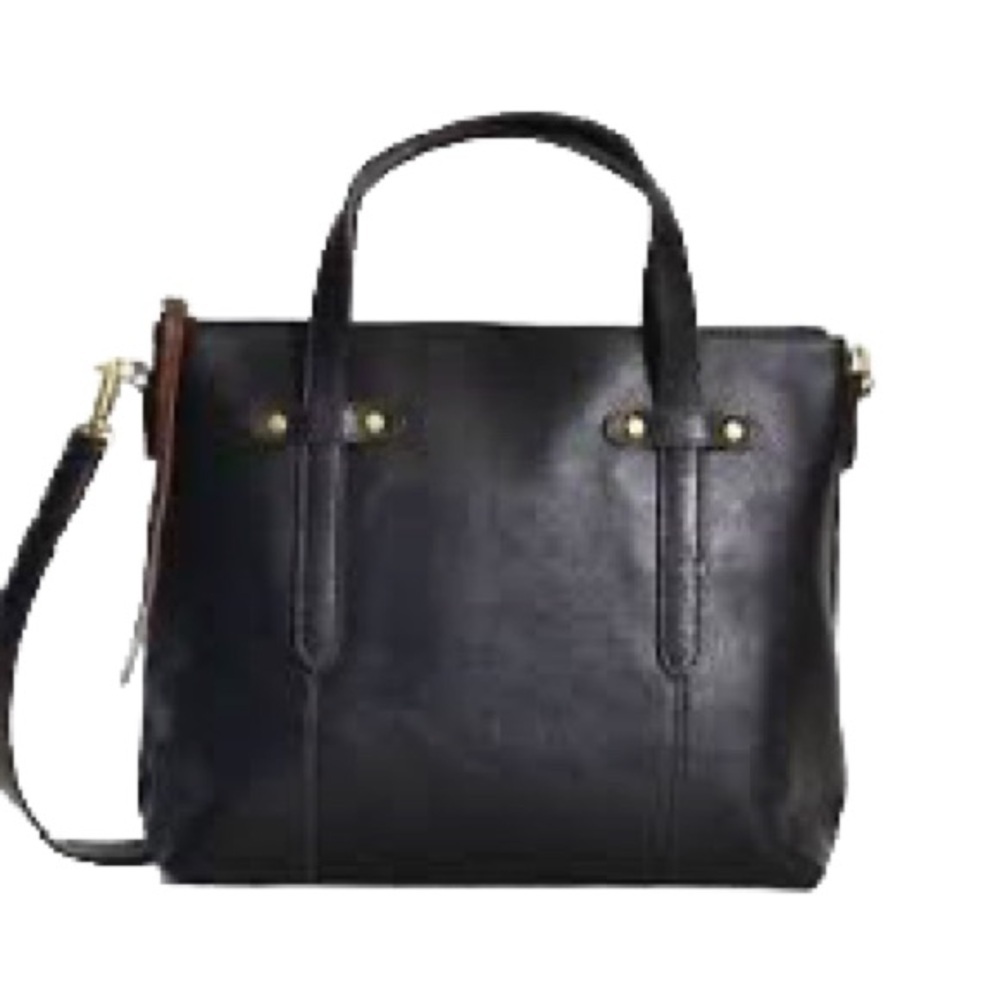 Fossil Black Leather Satchel